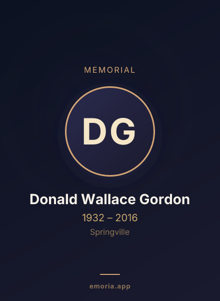 Memorial portrait of Donald Wallace Gordon