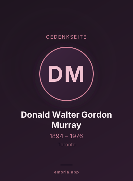 Gedenkportrait von Donald Walter Gordon Murray