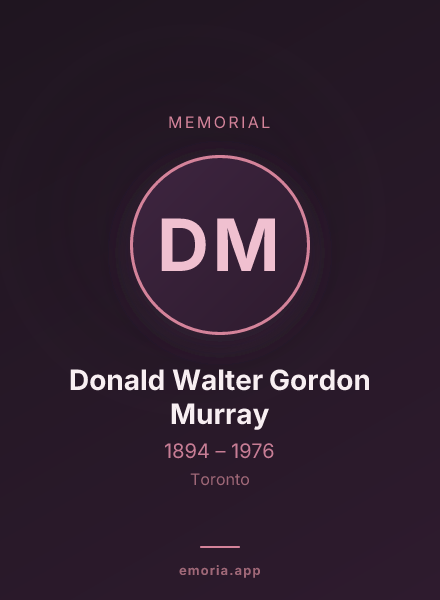 Memorial portrait of Donald Walter Gordon Murray