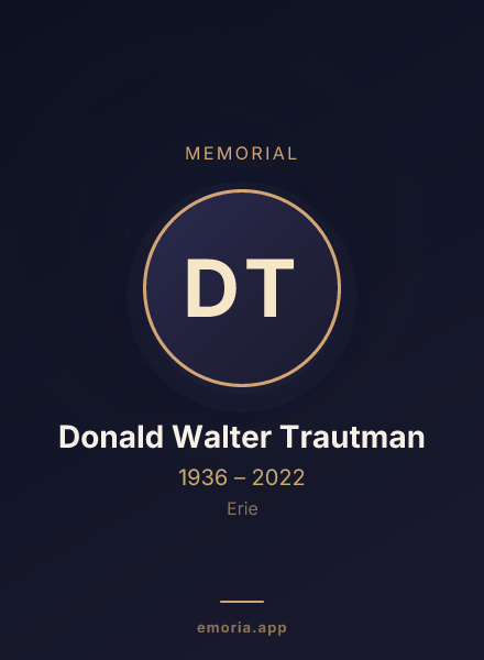Memorial portrait of Donald Walter Trautman