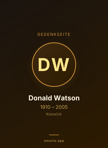 Gedenkportrait von Donald Watson