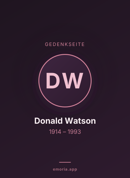 Gedenkportrait von Donald Watson