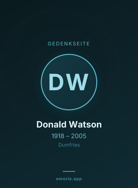 Gedenkportrait von Donald Watson