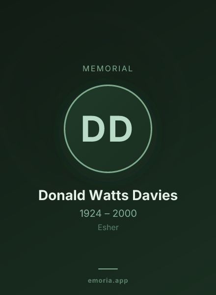 Memorial portrait of Donald Watts Davies