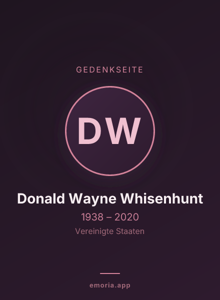 Gedenkportrait von Donald Wayne Whisenhunt