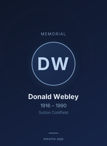 Memorial portrait of Donald Webley