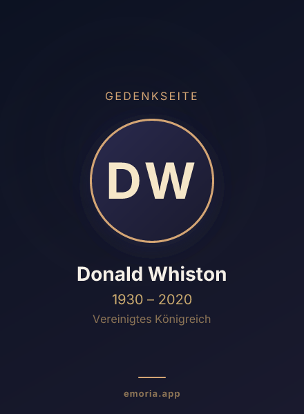 Gedenkportrait von Donald Whiston