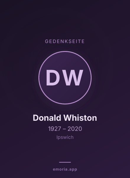 Gedenkportrait von Donald Whiston