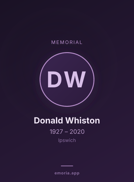 Memorial portrait of Donald Whiston