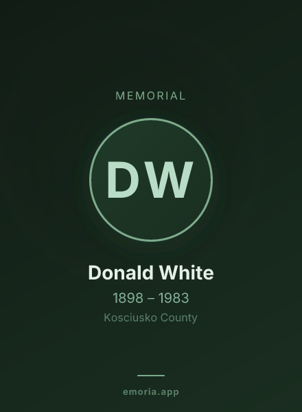 Memorial portrait of Donald White