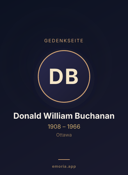 Gedenkportrait von Donald William Buchanan