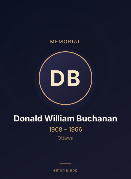 Memorial portrait of Donald William Buchanan
