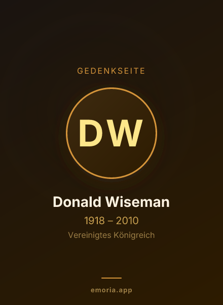 Gedenkportrait von Donald Wiseman