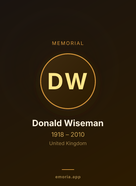 Memorial portrait of Donald Wiseman
