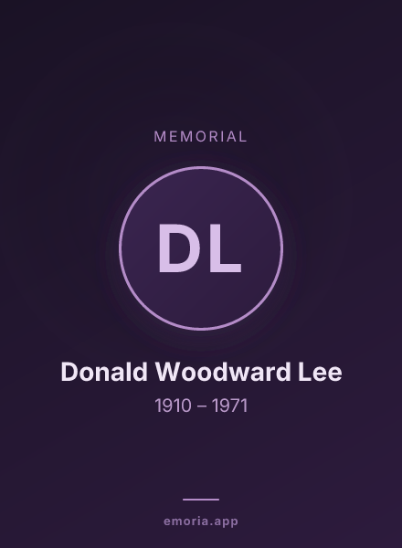 Memorial portrait of Donald Woodward Lee
