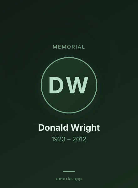 Memorial portrait of Donald Wright