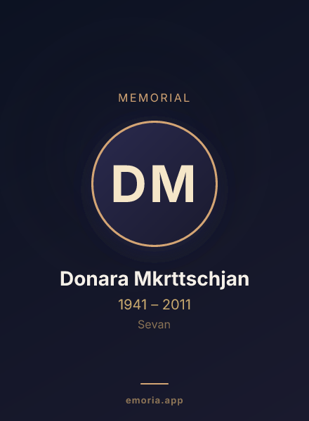Memorial portrait of Donara Mkrttschjan