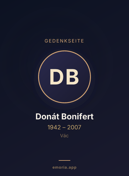 Gedenkportrait von Donát Bonifert