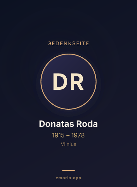 Gedenkportrait von Donatas Roda