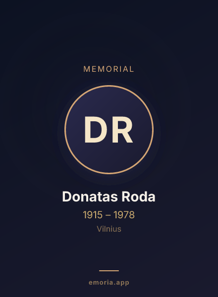 Memorial portrait of Donatas Roda