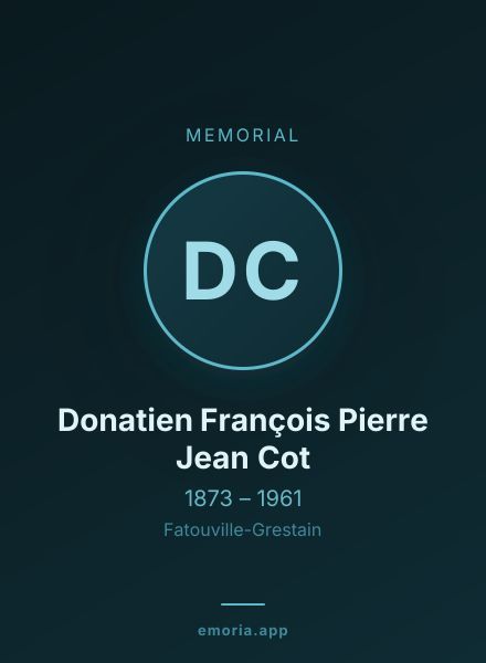 Memorial portrait of Donatien François Pierre Jean Cot