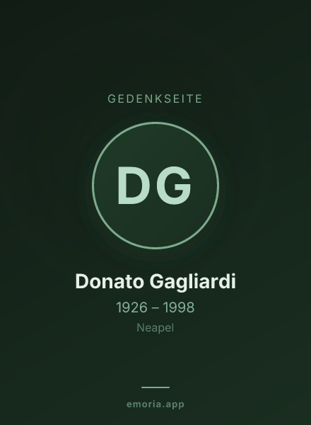 Gedenkportrait von Donato Gagliardi