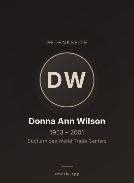 Gedenkportrait von Donna Ann Wilson