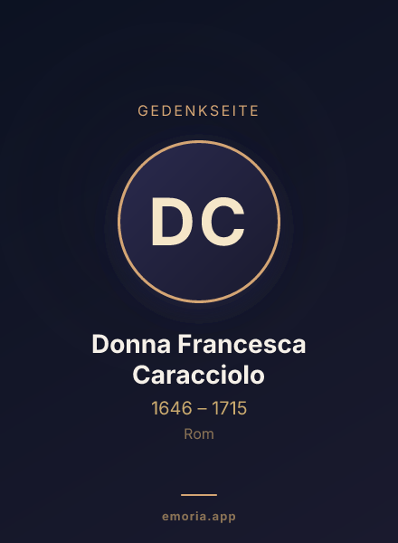 Gedenkportrait von Donna Francesca Caracciolo