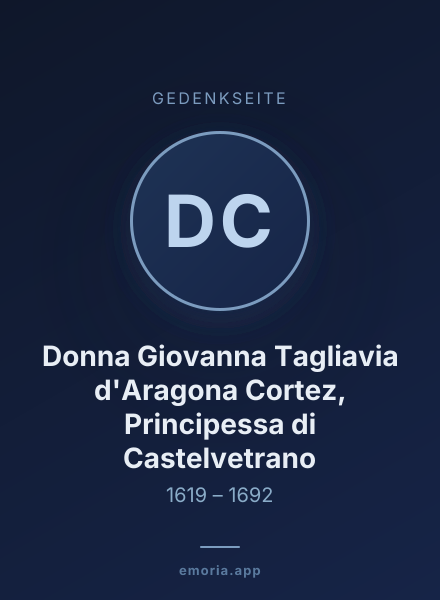 Gedenkportrait von Donna Giovanna Tagliavia d'Aragona Cortez, Principessa di Castelvetrano