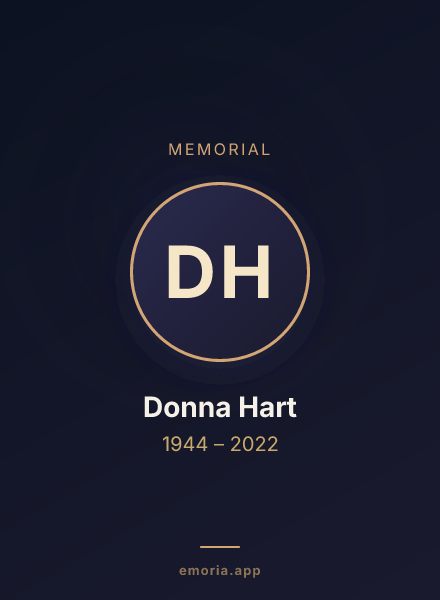 Memorial portrait of Donna Hart
