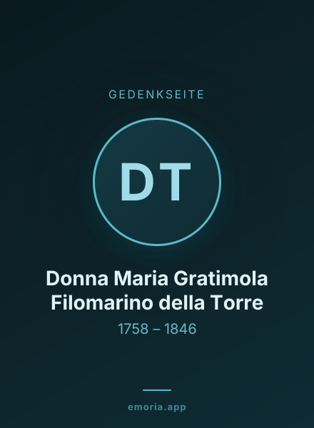 Gedenkportrait von Donna Maria Gratimola Filomarino della Torre