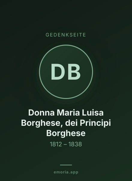 Gedenkportrait von Donna Maria Luisa Borghese, dei Principi Borghese