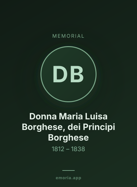 Memorial portrait of Donna Maria Luisa Borghese, dei Principi Borghese