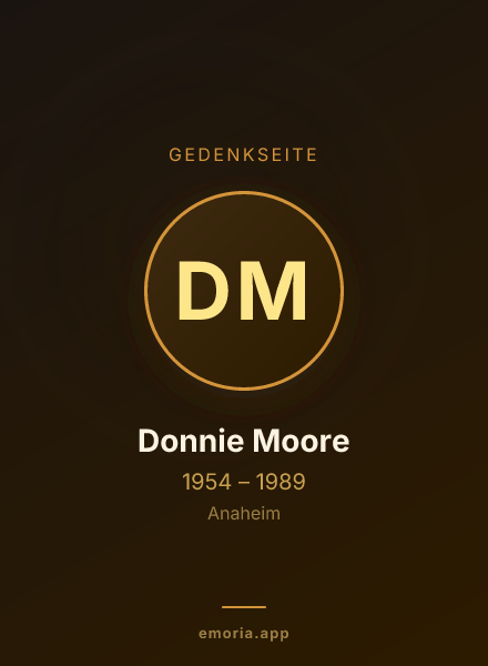 Gedenkportrait von Donnie Moore