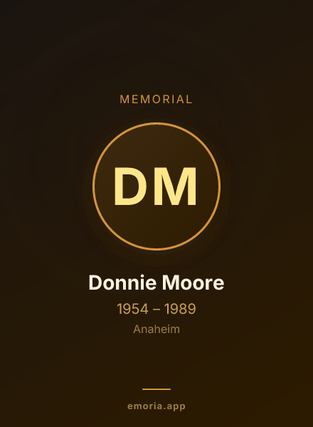 Memorial portrait of Donnie Moore