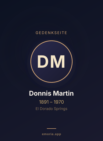 Gedenkportrait von Donnis Martin