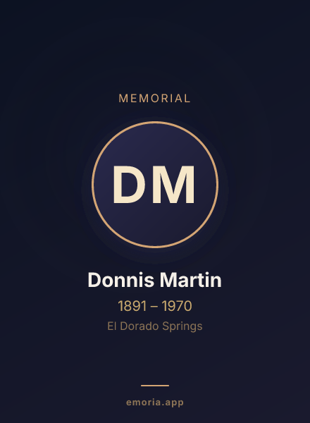 Memorial portrait of Donnis Martin
