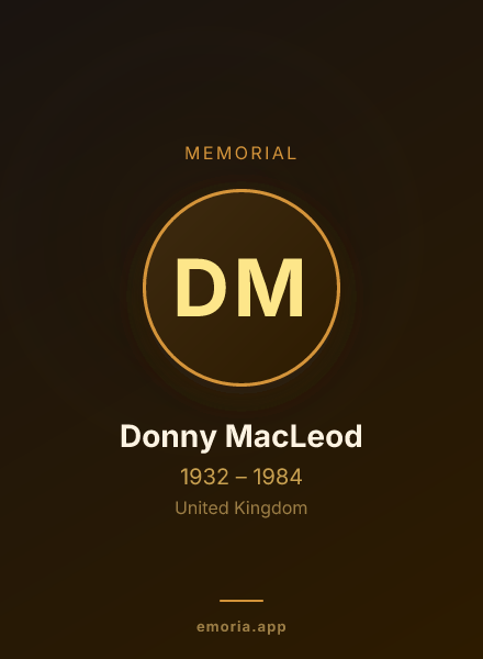 Memorial portrait of Donny MacLeod