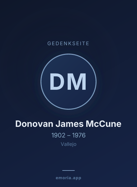Gedenkportrait von Donovan James McCune