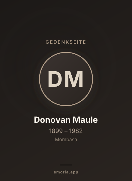 Gedenkportrait von Donovan Maule