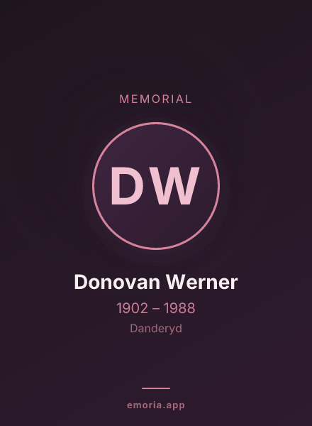 Memorial portrait of Donovan Werner