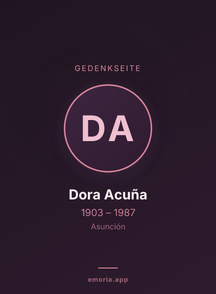 Gedenkportrait von Dora Acuña
