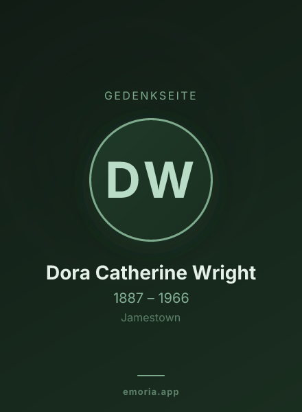 Gedenkportrait von Dora Catherine Wright