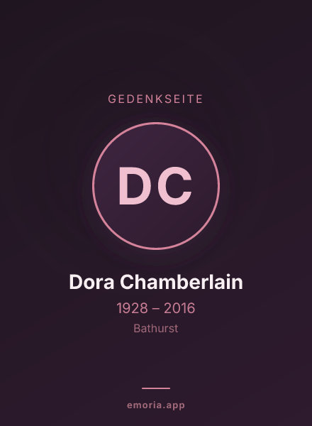 Gedenkportrait von Dora Chamberlain