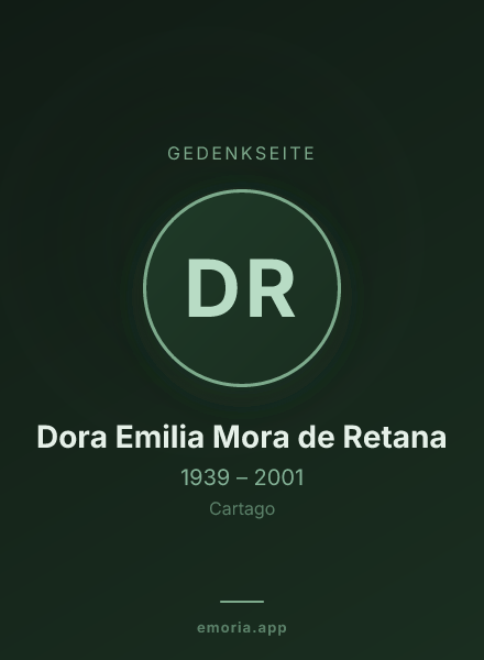 Gedenkportrait von Dora Emilia Mora de Retana