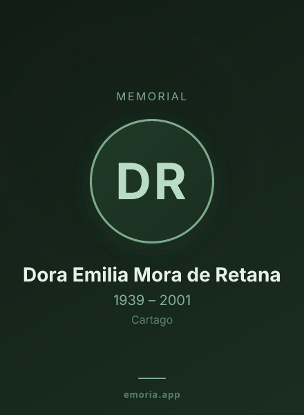 Memorial portrait of Dora Emilia Mora de Retana