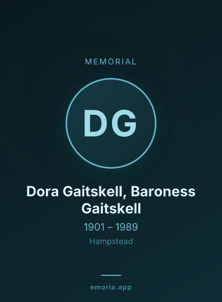 Memorial portrait of Dora Gaitskell, Baroness Gaitskell