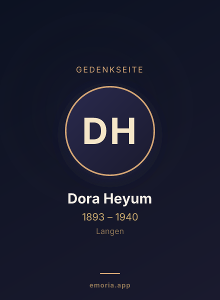 Gedenkportrait von Dora Heyum