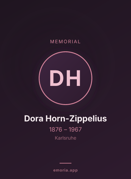 Memorial portrait of Dora Horn-Zippelius