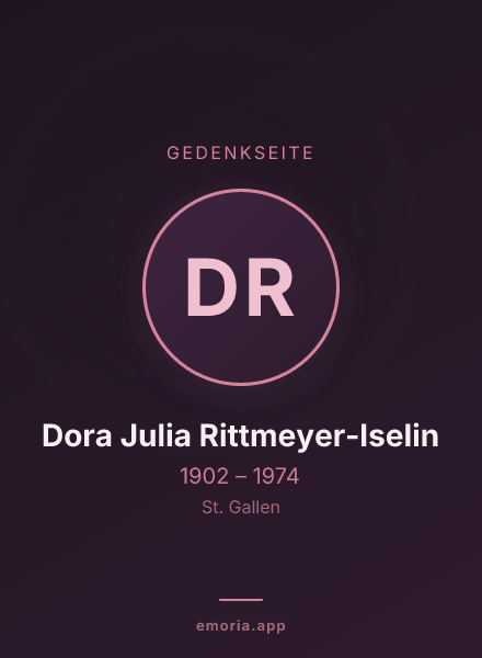 Gedenkportrait von Dora Julia Rittmeyer-Iselin
